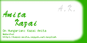 anita kazai business card
